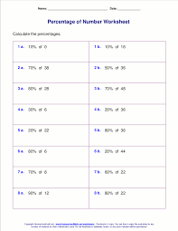 Free Printable Percentage Of Number Worksheets