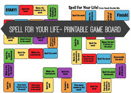 Spell For Your Life Printable Spelling Game Board Spelling Games Teaching Spelling Printable Board Games