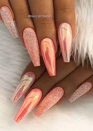 Orange Nails Orange Nails In 2020 Orange Nails Nail Designs Coffin Nails Designs