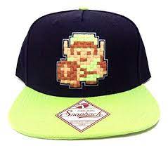 Amazon Com Pixelated Nintendo Legend Of Zelda Link Snapback Clothing Gaming Clothes Legend Of Zelda Snapback Cap