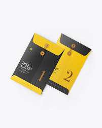 Download Two Paper Envelopes Mockup In Stationery Mockups On Yellow Images Object Mockups PSD Mockup Templates