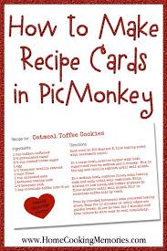 Whether you're writing out recipe cards or putting together a digital cookbook, the best place to start is always with your favorites. How To Make Recipe Cards In Picmonkey Home Cooking Memories Recipe Cards Template Family Recipe Book Recipe Cards