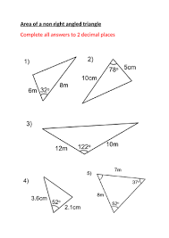 Area Of A Non Right Angled Triangle Lesson Teaching Resources