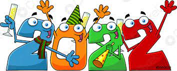 Funny Images For Happy New Year 2022 Funny Colorful New Year Numbers 2022 Cartoon Characters Stock Vector Crushpixel