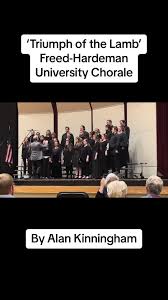 HENDERSON, Tenn. — The Freed-Hardeman University chorale sings “Triumph of  the Lamb,” a song composed by associate professor of music Alan Kinningham  for the university’s 88th annual Bible Lecturship, ...