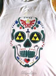 Camisetas De The Legend Of Zelda T Shirts Zelda Mexican Skull Camisetas Calavera Mexicana Zelda Http Www Ebay Es Itm 271242323914 Http Www Etsy Com Mexican Skulls Hand Painted Skull