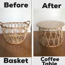 How To Make A Basket Coffee Table Hack Diy Hometalk In 2020 Diy Coffee Table Diy Decor Diy Table