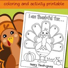 Kids will love this simple thanksgiving coloring place mat. I Am Thankful Turkey Thanksgiving Printable Page Share Remember Celebrating Child Home