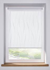 Praktischer Sichtschutz Mit Wohnlichem Druck Weiss Klemmtrager Rollo Fenstersichtschutz Rollos