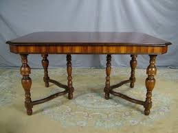 It has six chairs, a dining room table, a buffet table, and a china cabinet. Thomasville Dining Room Furniture On Antique 30s Gothic Jacobean Walnut Dining Room Table Nr Completed Dining Room Server Gothic Dining Room Walnut Dining Room