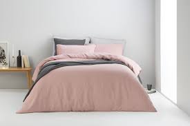 Enjoy free shipping on most stuff, even big stuff. Brisa Linen Duvet Cover 2 Pillowcases Double Dusky Pink Uk Made Com