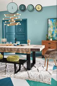 No Fail Color Combos To Make Any Space A Work Of Art Green Dining Room Dining Room Blue Dining Room Accents
