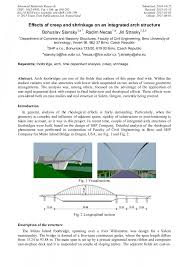 Keep calm and chive on! Effects Of Creep And Shrinkage On An Integrated Arch Structure Scientific Net