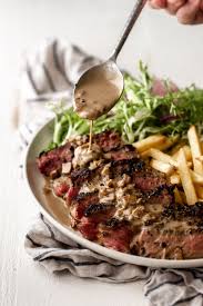 Butter Basted Steak Au Poivre With Brandy Pan Sauce Cooking With Cocktail Rings In 2020 Steak Au Poivre Steak Cooking