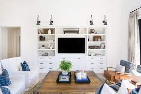 5 elegant summer mantel decor ideas setting for four. Living Room Without Fireplace Cabinet A Custom Built In Media Cabinet Creates A Focal Living Room Without Fireplace Living Room Remodel Living Room Without Tv