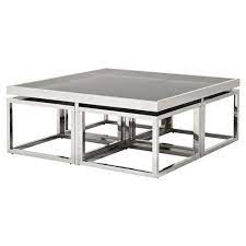 4.5 out of 5 stars 66. Eichholtz Monogram Modern Classic Smoked Glass Square Nesting Silver Coffee Table 31 W 40 W Kathy Kuo Home