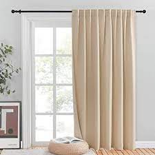 Nicetown blackout window curtains and drapes for kitchen, window treatment thermal insulated solid grommet blackout drapery panels (set of 2 coffee farmhouse kitchen window curtains set ，rustic kitchen curtains ，country kitchen door curtains ，kitchen waterproof. Amazon Com Nicetown Sliding Door Blinds Window Treatment Energy Smart Room Darkening Patio Door Curtain Panel Privacy Thermal Drape For Department Bay Window Biscotti Beige W80 X L84 Sold Individually Home Kitchen