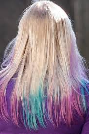 Incorporate a touch of pink into blonde pink and purple hair if your skin has pink undertones. Blonde Pink And Blue Hair Jpg 427 640 Pixels Dipped Hair Blue Hair Hair Color Pink