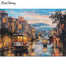 Is there a sign shop in san francisco? Diy Diamond Embroidery San Francisco Cable Car Heaven Diamond Painting Cross Stitch Full Square Round Drill Mosaic Decor Fs7143 Diamond Painting Cross Stitch Aliexpress