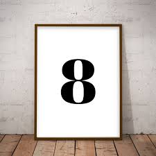 Printable Number 8, Number Eight Poster, Black and White Number, Typography  Print, Wall Print, Minimalist Print - Etsy