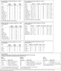 sizing charts