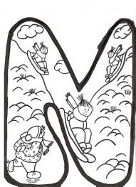 Dibujos para imprimir y colorear de invierno para niños. Letras De Invierno Para Colorear