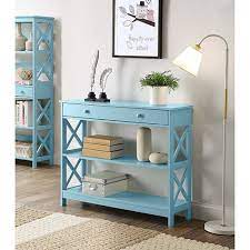 Convenience Concepts Oxford Sea Foam One Drawer Console Table 203295sf Bellacor In 2020 Console Table Furniture Convenience Concepts