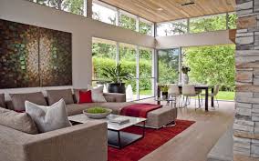 Open floor plans are a signature characteristic of this style. Forest House By Garret Cord Werner