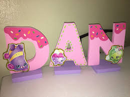 Shopkins Birthday Name Letters Table Decoration Shopkins Birthday Shopkins Party Shopkins Birthday Party Decoration
