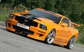Hd Wallpaper Tuning Mustang Car Orange Black Ford Mustang 1680x1050 Wallpaper Flare