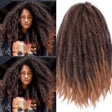 Marley Braids Hair Afro Kinky Curly Marley Curl Twist Braid Hair Extensions Kanekalon Synthetic Twist Crochet Hair 18 Inch Ombre Color T27 Em Promocao Ofertas Na Americanas