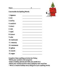 Christmas Spelling List By Amy Wiley Teachers Pay Teachers