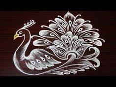 Beautiful Peacock Rangoli Design Freehand Simple Small And Unique Peacock Rangoli Mayil Kolam 2021 Easy rangoli designs, simple kolam , muggulu designs. beautiful peacock rangoli design