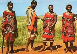 Africa Swazi Men Of Noble Rank In Traditional Dress Swaziland Postcard Image Tribal Outfit Tribal Dress Tribal Costume