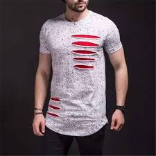 Fashion Ripped Round Neck Short Sleeve T Shirt Tisort Modelleri Tisort Moda