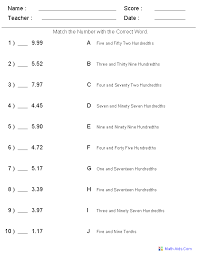 Place Value Worksheets Place Value Worksheets For Practice Decimals Worksheets Decimals Place Value Worksheets