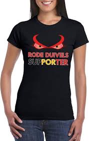 Gaan de duivels de titel pakken? Bol Com Zwart Belgie Rode Duivels Supporter Shirt Dames Xl