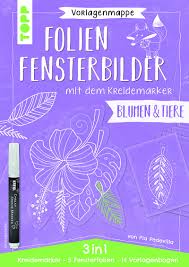 Kreidemarker vorlagen fenster schon bemalen topp kreativ : Vorlagenmappe Folien Fensterbilder Mit Dem Kreidemarker Blumen Und Tiere Inkl 5 Fensterfolien Zum Bemalen Und Ausschneiden Und Original Kreidemarker Von Kreul Pia Pedevilla Buch Kaufen Ex Libris