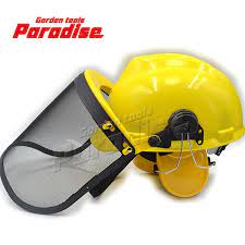 Farm Work Face Shield With Ear Muffs Mesh Safety Helmet Hat Protective Quipement Garden Tool Brush Cutter Attachment Spare Parts View Helmet Paradise Product Helmet Hat Earmuffs Safety Helmet