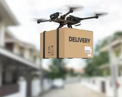 Imagen de Dron de Reparto entregando un paquete