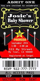 Browse hundreds of adorable baby shower invitation templates. Baby Shower Movie Ticket Red Carpet Party By Mis2manos On Zibbet
