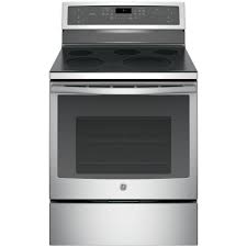 Ge Profile 30 In 5 3 Cu Ft Electric Range With Self Cleaning Convection Oven In Slate Fingerprint Resistant Pb911ejes The Home Depot Electric Range Convection Range Freestanding Electric Ranges