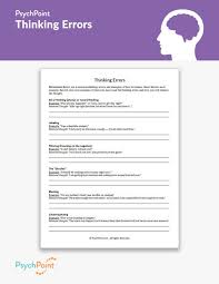 Thinking Errors Worksheet Thinking Errors Therapy Worksheets Cbt Worksheets