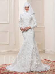 Check spelling or type a new query. Spitze Pailletten Langarm Trompete Meerjung Arabische Hochzeitskleid Mit Hijab Tbdress Com
