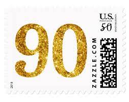 Glamorous Gold Glitter 90th Birthday Postage Stamp 90th Birthday Postage Stamp With Golden Glitter Number 90 Note T Birthday Postage Self Inking Stamps Stamp