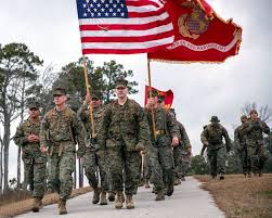 U S Marines With 2nd Marine Division Walk During The 50 Mile Challenge Hike On Camp Lejeune Nc The H Marines United States Marine Corps United States Marine