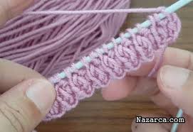Orgu Minik Dugumler Lastik Ve Ornek Yapimi Nazarca Com Orgu Tig Desenleri Tig Isi Semasi