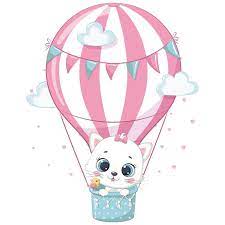 Hot Air Balloon Decorations Png Eps Baby Animal Clipart Nursery Decor Em 2021 Animais De Aquarela Pintura De Cacto Ilustracoes
