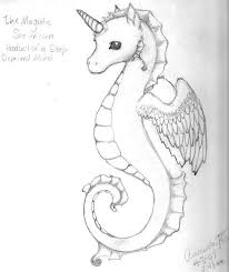 The Magestic Sea Unicorn By Romeoindrag On Deviantart Whoa Will Definitely Need Some Of These Unicorn Drawing Seahorse Drawing Sketches