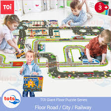 Make a village has 5 houses, an apartment house and a church with a steeple. Toi Giant Floor Jigsaw Puzzles For Kids 36 40pcs Railway Roads City Trains Great Christmas Birthday Gifts Present Shopee Singapore